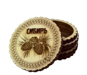 Кедр шкатулка круглая 10 см Шишки